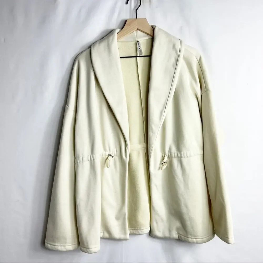 FABLETICS Sage Cream Open Jacket Coat in Large